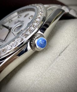 Đồng hồ Rolex DateJust mặt xà cừ nam đính đá Automatic máy Nhật 40mm