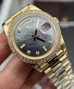 Đồng hồ Rolex Replica 11 Day-Date mặt xà cừ niềng đính đá 36/40mm