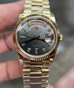 Đồng hồ Rolex Day-Date Replica cao cấp mặt xà cừ mạ vàng 18K