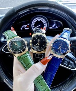 Đồng hồ cơ nam Omega Automatic dây da Super Fake 11 Nhật 38mm