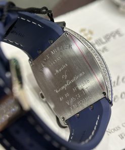 Đồng hồ Franck Muller V45 nam đính full kim cương nhân tạo màu xanh 44mm