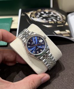 Đồng hồ Rolex Datejust Replica 11 nữ mặt xanh cọc số đính đá EW Factory