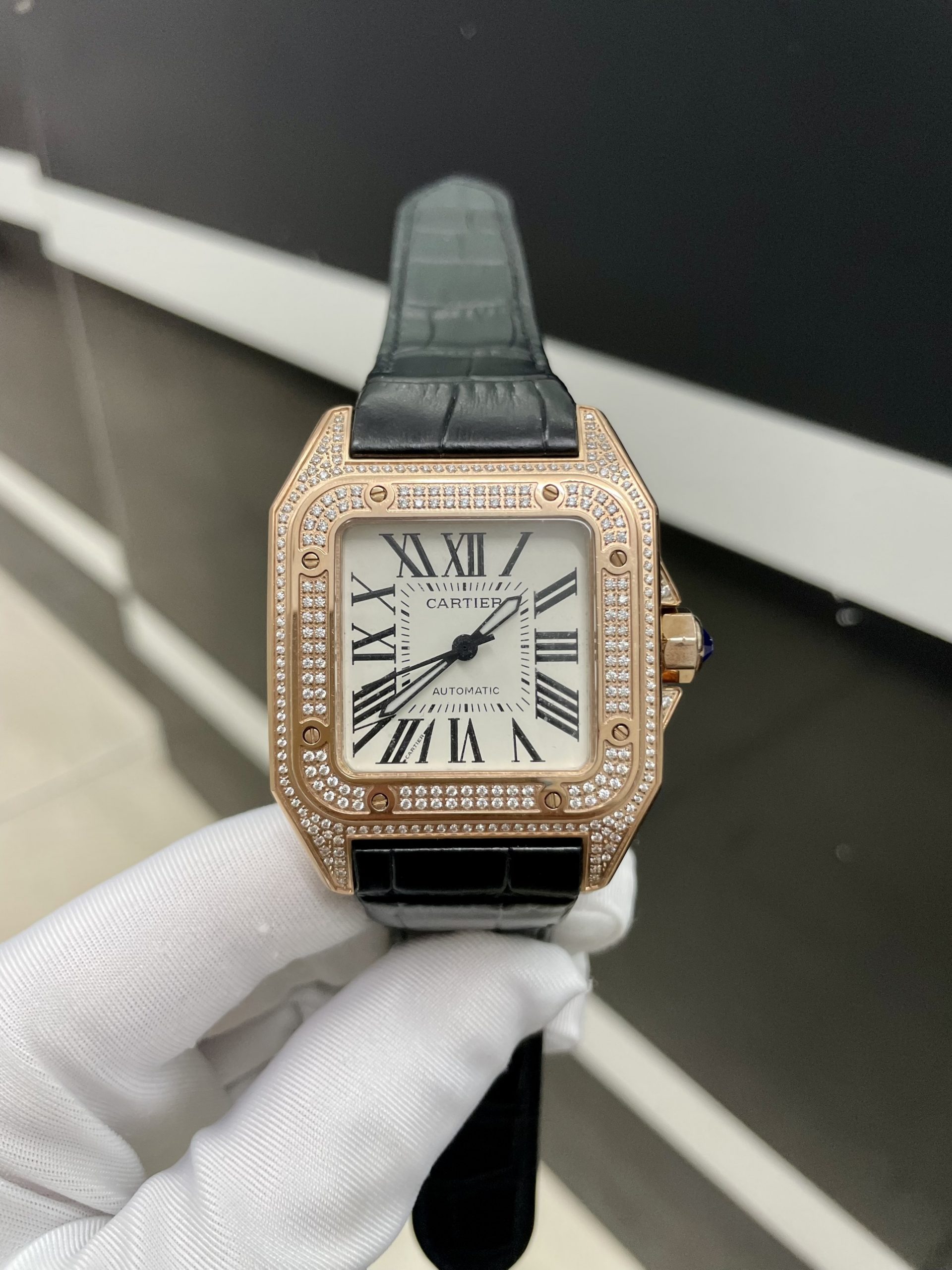 Đồng hồ nam dây da Cartier Automatic giá rẻ Super Fake Nhật Đồng hồ nam dây da Cartier Automatic giá rẻ Super Fake Nhật