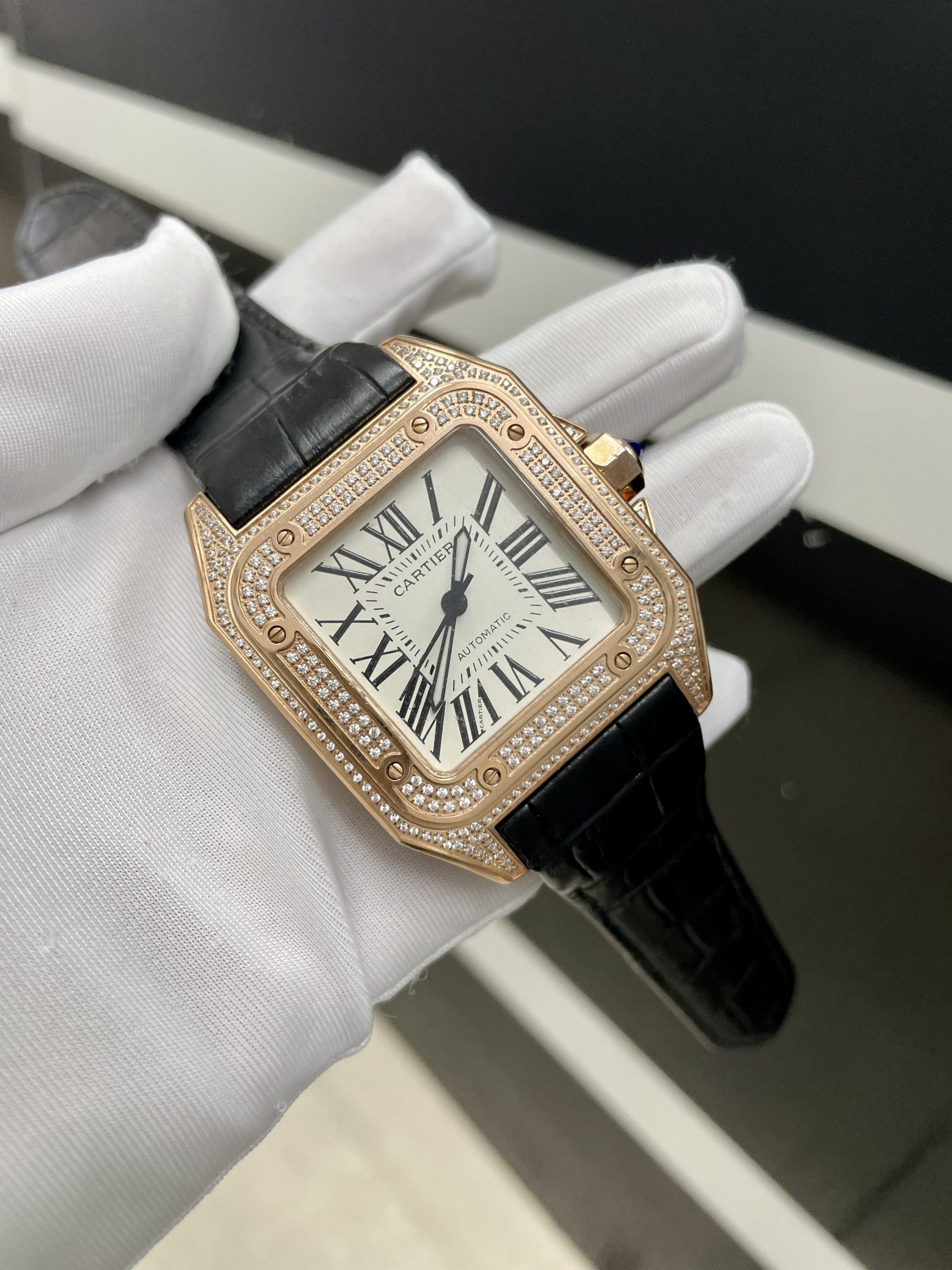 Đồng hồ nam dây da Cartier Automatic giá rẻ Super Fake Nhật Đồng hồ nam dây da Cartier Automatic giá rẻ Super Fake Nhật