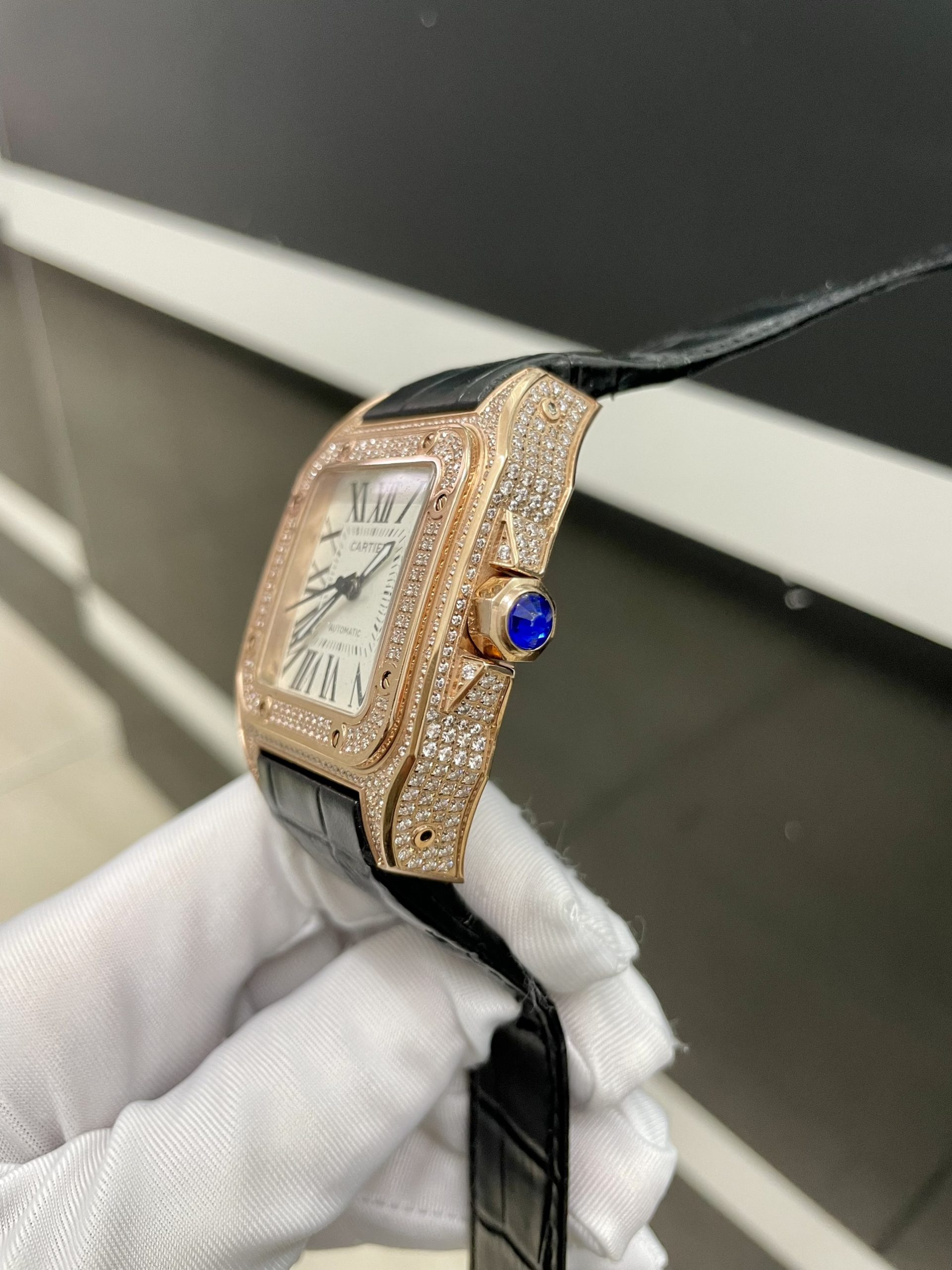 Đồng hồ nam dây da Cartier Automatic giá rẻ Super Fake Nhật Đồng hồ nam dây da Cartier Automatic giá rẻ Super Fake Nhật