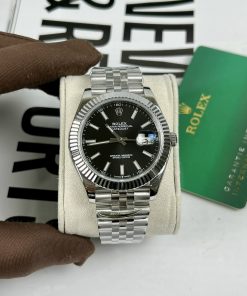 Đồng hồ Rolex DateJust Clean Factory Replica 11 mặt đen cọc dạ quang 41mm