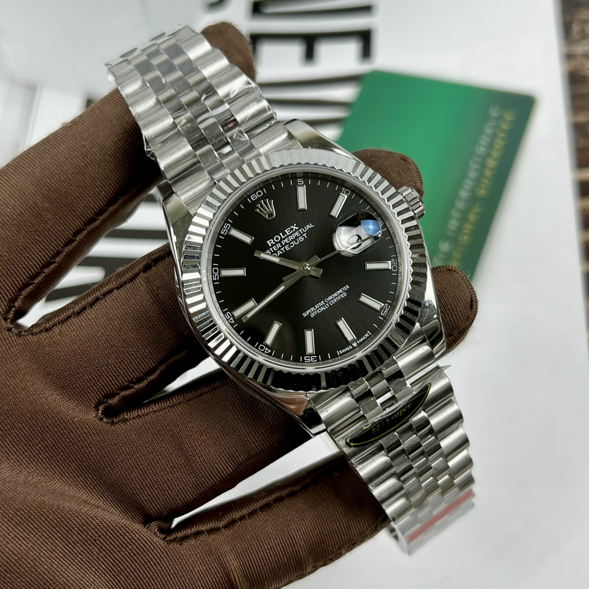 Đồng hồ Rolex DateJust Clean Factory Replica 11 mặt đen cọc dạ quang 41mm Đồng hồ Rolex DateJust Clean Factory Replica 11 mặt đen cọc dạ quang 41mm