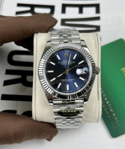 Đồng hồ Rolex Clean Factory DateJust Replica 11 Thụy Sỹ mặt xanh dương 41mm