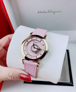 Đồng hồ nữ Salvatore Feragamo Minuetto dây da màu hồng giá rẻ