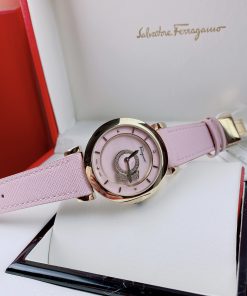 Đồng hồ nữ Salvatore Feragamo Minuetto dây da màu hồng giá rẻ