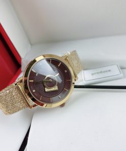 Đồng hồ Salvatore Feragamo Minuetto dây thép lưới demi gold