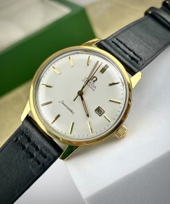 Đồng hồ Omega Seamaster Automatic Nhật giá rẻ dây da màu đen 40mm