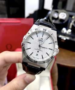 Đồng hồ nam Omega Constellation Automatic nam dây da màu đen 38mm