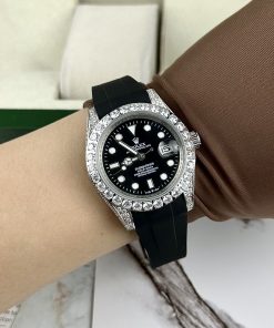 Đồng hồ nam Rolex Submariner Fake 11 máy Nhật đính full đá 