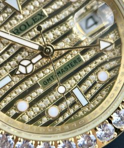 Đồng hồ Rolex GMT-Master II Fake cao cấp máy Nhật đính đá 40mm
