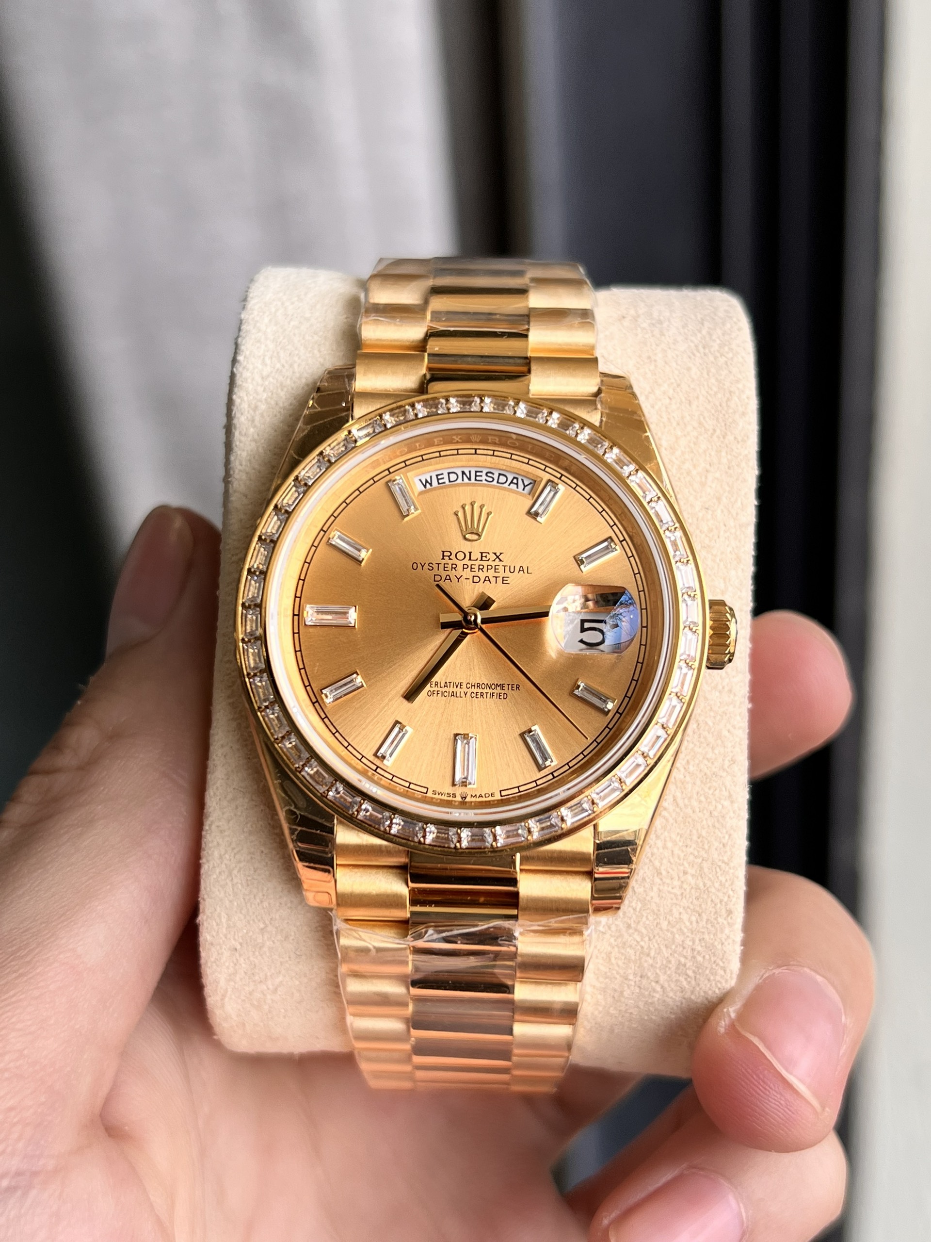 Đồng hồ Rolex Day-Date full Gold Replica 11 Thụy Sỹ EW Factory nam 40mm Đồng hồ Rolex Day-Date full Gold Replica 11 Thụy Sỹ EW Factory nam 40mm