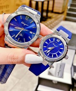 Đồng hồ Salvatore Ferragamo F80 Classic cặp nam nữ màu xanh dương 33/40mm