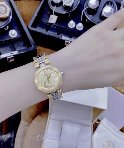 Đồng hồ nữ Versace Idiya like auth dây kim loại Demi Gold đính đá