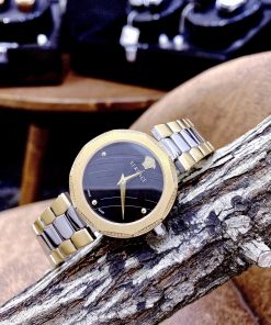 Đồng hồ nữ Versace Idiya like auth dây kim loại Demi Gold đính đá