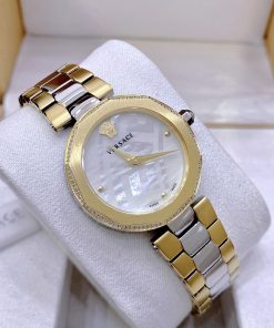 Đồng hồ nữ Versace Idiya like auth dây kim loại Demi Gold đính đá