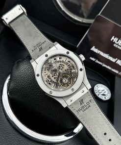 Đồng hồ cơ nam Hublot Automatic lộ máy Nhật màu xám giá rẻ