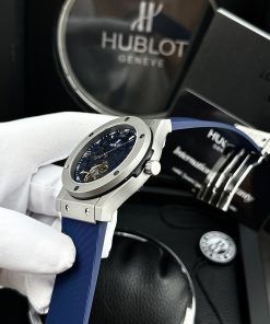 Đồng hồ Hublot cơ lộ máy Nhật Super Fake 11 màu xanh Blue 42mm