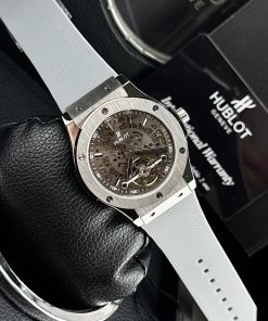 Đồng hồ cơ nam Hublot Automatic lộ máy Nhật màu xám giá rẻ