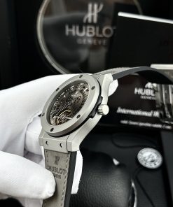 Đồng hồ cơ nam Hublot Automatic lộ máy Nhật màu xám giá rẻ
