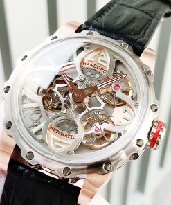 Đồng hồ cơ lộ máy Hanboro chính hãng Automatic màu demi 44mm