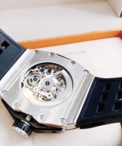 Đồng hồ Hanboro cơ lộ máy automatic chính hãng dây cao su đen