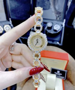 Đồng hồ Royal Crown nữ giá rẻ dây kim loại đính đá cao cấp 33mm