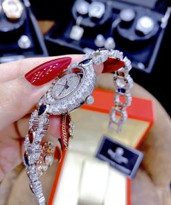 Đồng hồ nữ Royal Crown đính đá dây kim loại hình trái tim 33mm