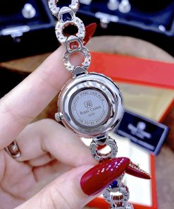 Đồng hồ nữ Royal Crown đính đá dây kim loại hình trái tim 33mm