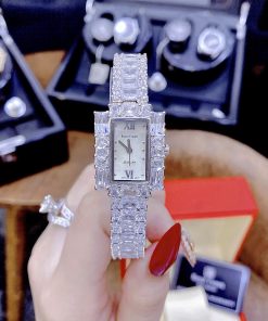 Đồng hồ mặt chữ nhật Royal Crown nữ đính full đá sang chảnh 30mm