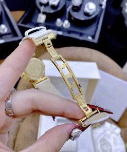 Đồng hồ nữ Versace Vanity like auth dây da màu trắng mạ vàng
