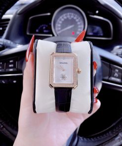 Đồng hồ nữ Chanel Boy Friend Like Auth giá rẻ màu vàng hồng 30x34mm