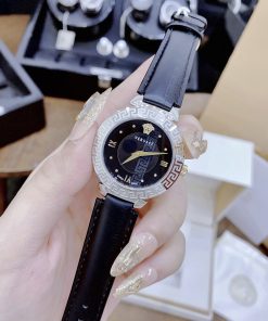 Đồng hồ nữ màu đen Versace Daphnis like auth máy pin Thụy Sỹ