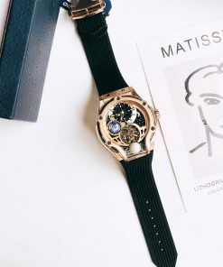 Đồng hồ cơ lộ máy Hanboro by Huboler nam chính hãng Tone Màu Rose Gold 45mm