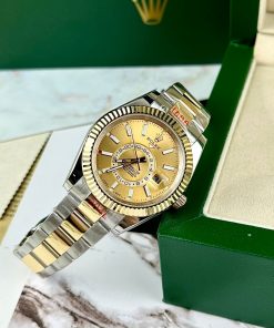 Đồng hồ Rolex giá rẻ Rolex Sky-Dweller Oyster Perpetual Gold Super Fake Size 41mm