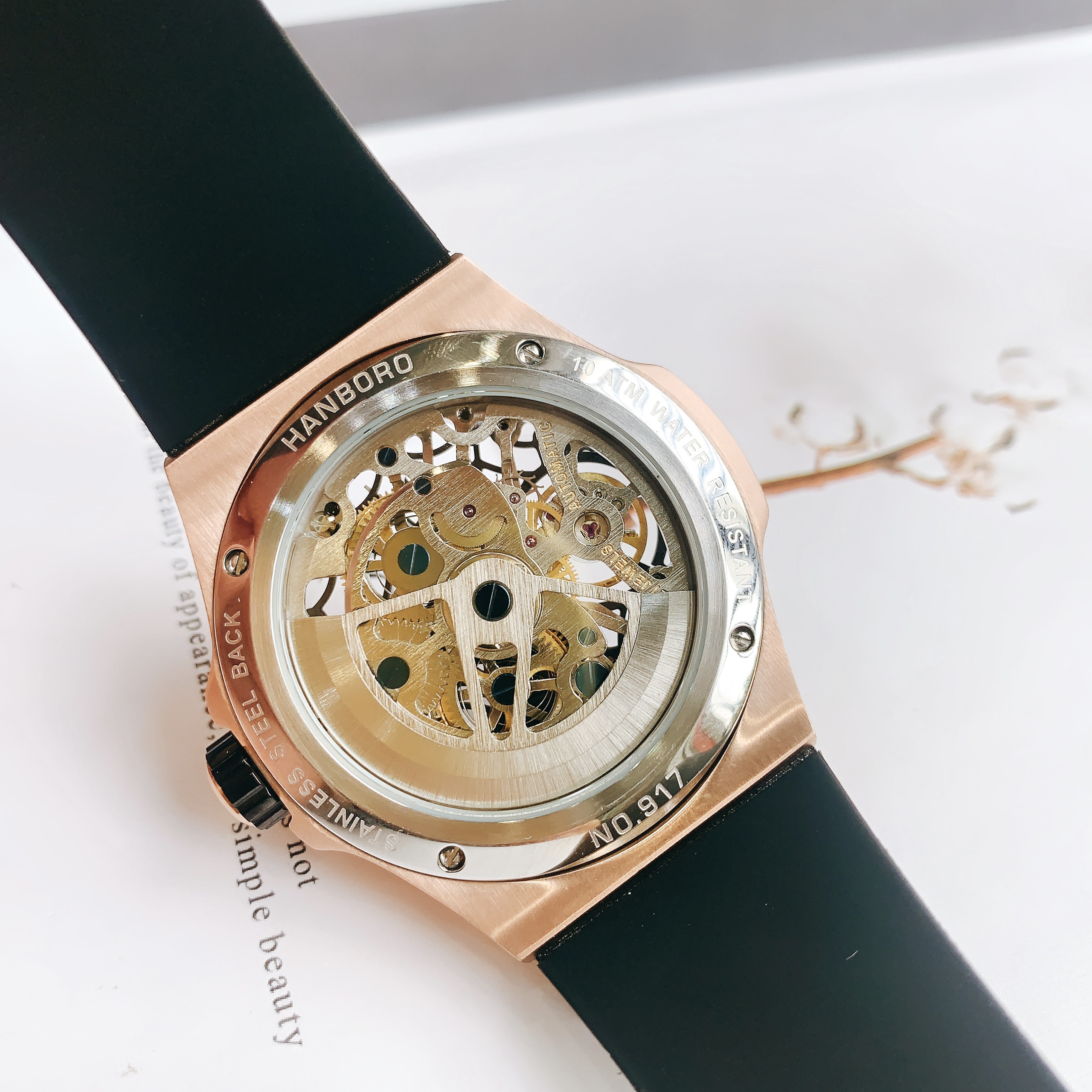 Đồng hồ chính hãng Hanboro nam máy cơ Automatic Nhật giá rẻ 44mm(1) Đồng hồ chính hãng Hanboro nam máy cơ Automatic Nhật giá rẻ 44mm