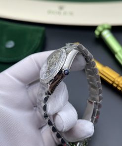 Đồng hồ Rolex Datejust mặt số cánh bướm đính đá Replica 11 màu trắng 31mm