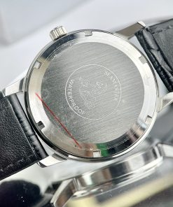Đồng hồ cơ nam dây da đen Omega Seamaster fake cao cấp 40mm