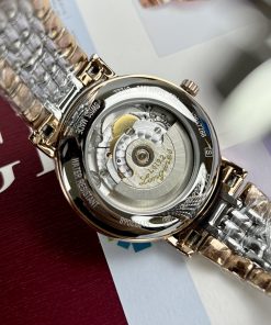 Đồng hồ cơ nam dây kim loại màu demi longines master fake cao cấp 38.5mm