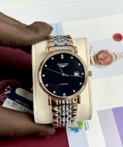 Đồng hồ cơ nam dây kim loại màu demi longines master fake cao cấp 38.5mm