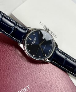 Đồng hồ cơ nam mặt xanh dây da Longines Master super fake 1:1 cao cấp 40mm
