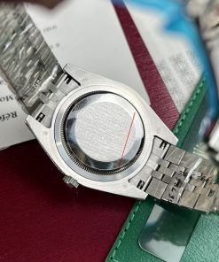 Đồng hồ Rolex DateJust fake cao cấp nam máy cơ đính full đá Swarovski dây kim loại 41mm