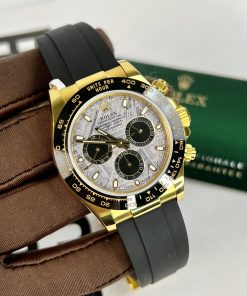 Đồng hồ Rolex Daytona mặt thiên thạch nam máy cơ Automatic dây cao su replica 1:1 cao cấp 40mm