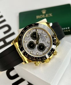 Đồng hồ Rolex Daytona mặt thiên thạch nam máy cơ Automatic dây cao su replica 1:1 cao cấp 40mm