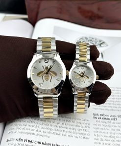 Đồng Hồ Gucci Ong Dây Kim Loại Màu Demi Like Auth 28/38mm