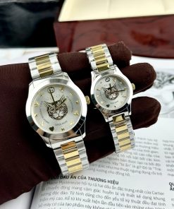 Đồng Hồ Gucci Mèo Dây Kim Loại Màu Demi Like Auth 28/38mm